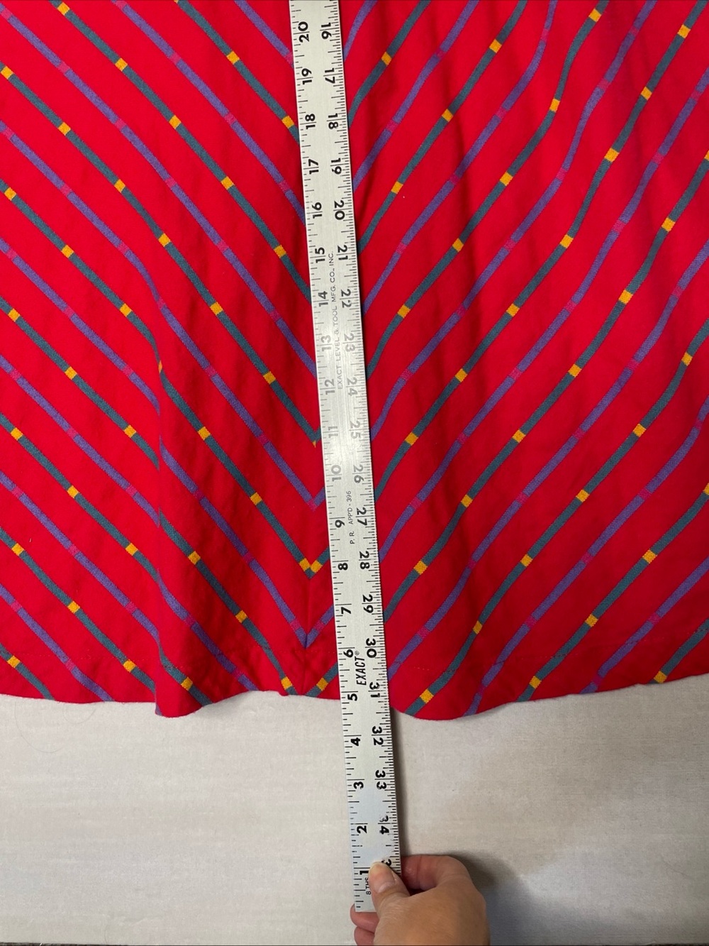 Gudrun Sjoden Red Colorful A-Line Skirt Cotton Pull on Size Small Elastic Waist - Picture 8 of 9